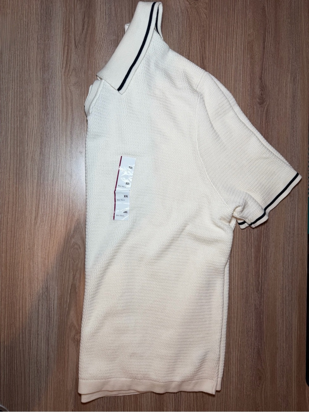 Goodfellow & Co Cream Polo with Black Contrast Trim - Men